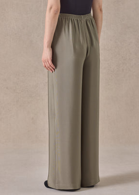 silk flared trouser (olivedark)