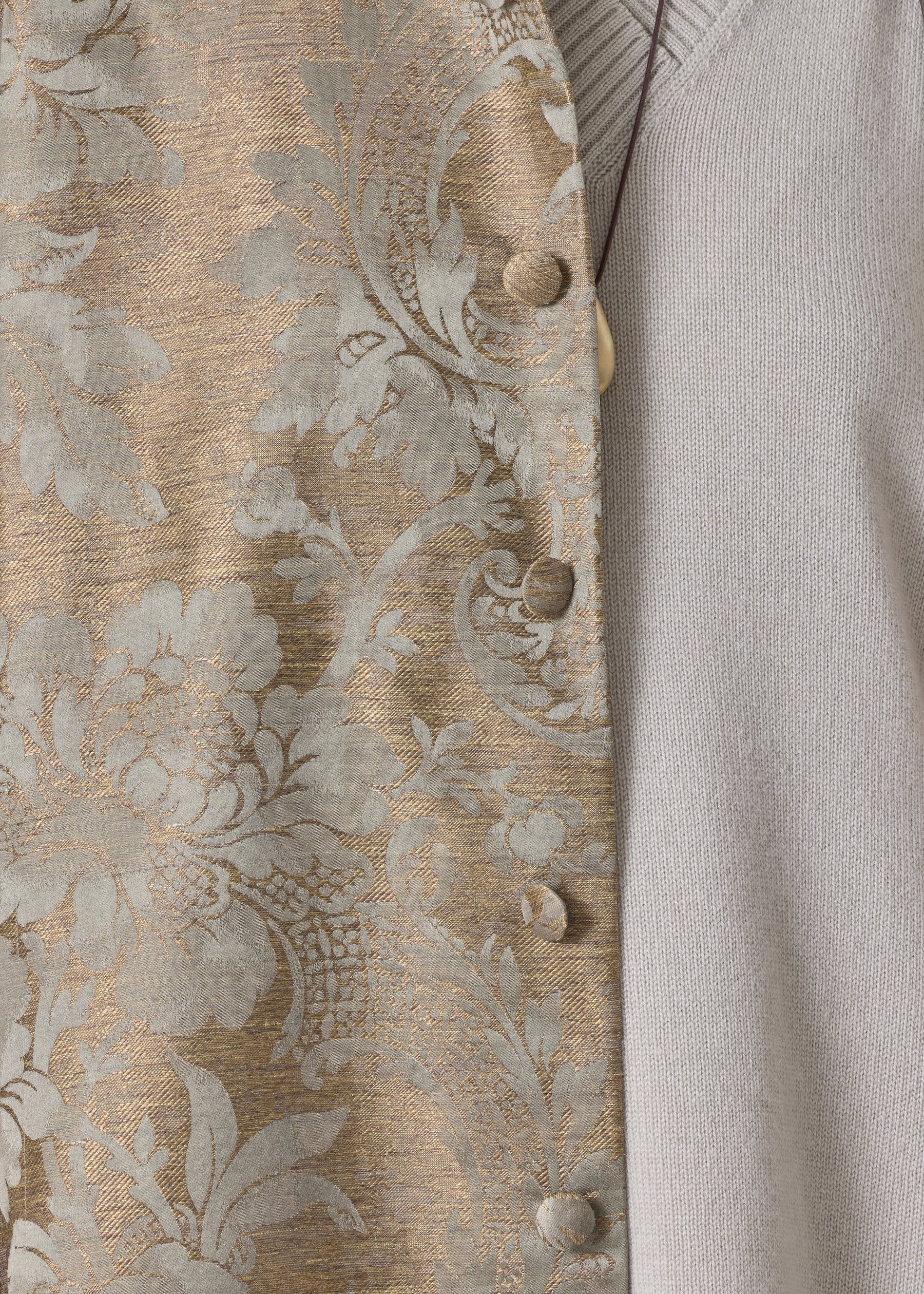 silk mix chinese imperial coat with chinese collar - very long (olivedark)