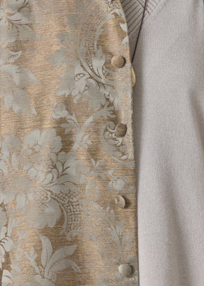 silk mix chinese imperial coat with chinese collar - very long (olivedark)