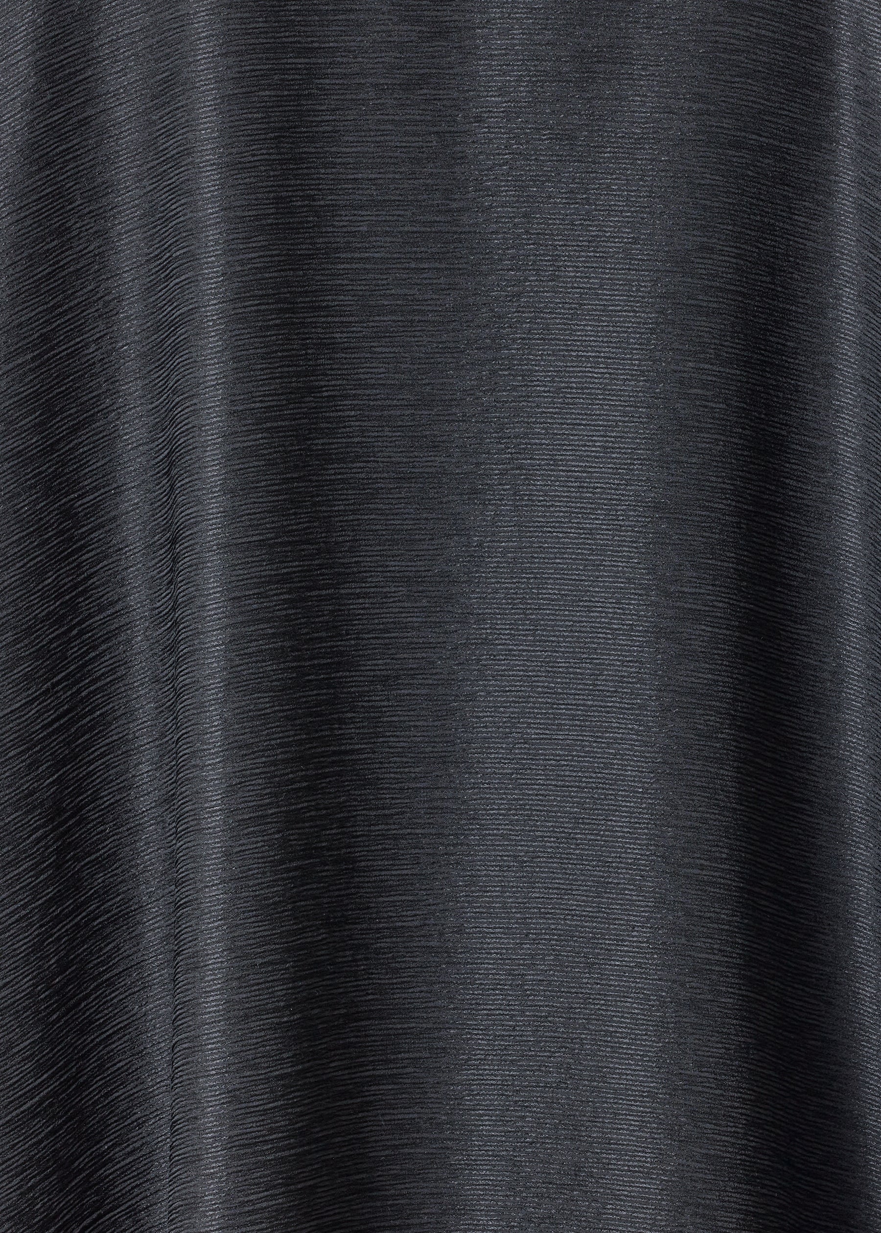midweight silk plissé wide a-line mandarin jacket - long (black)