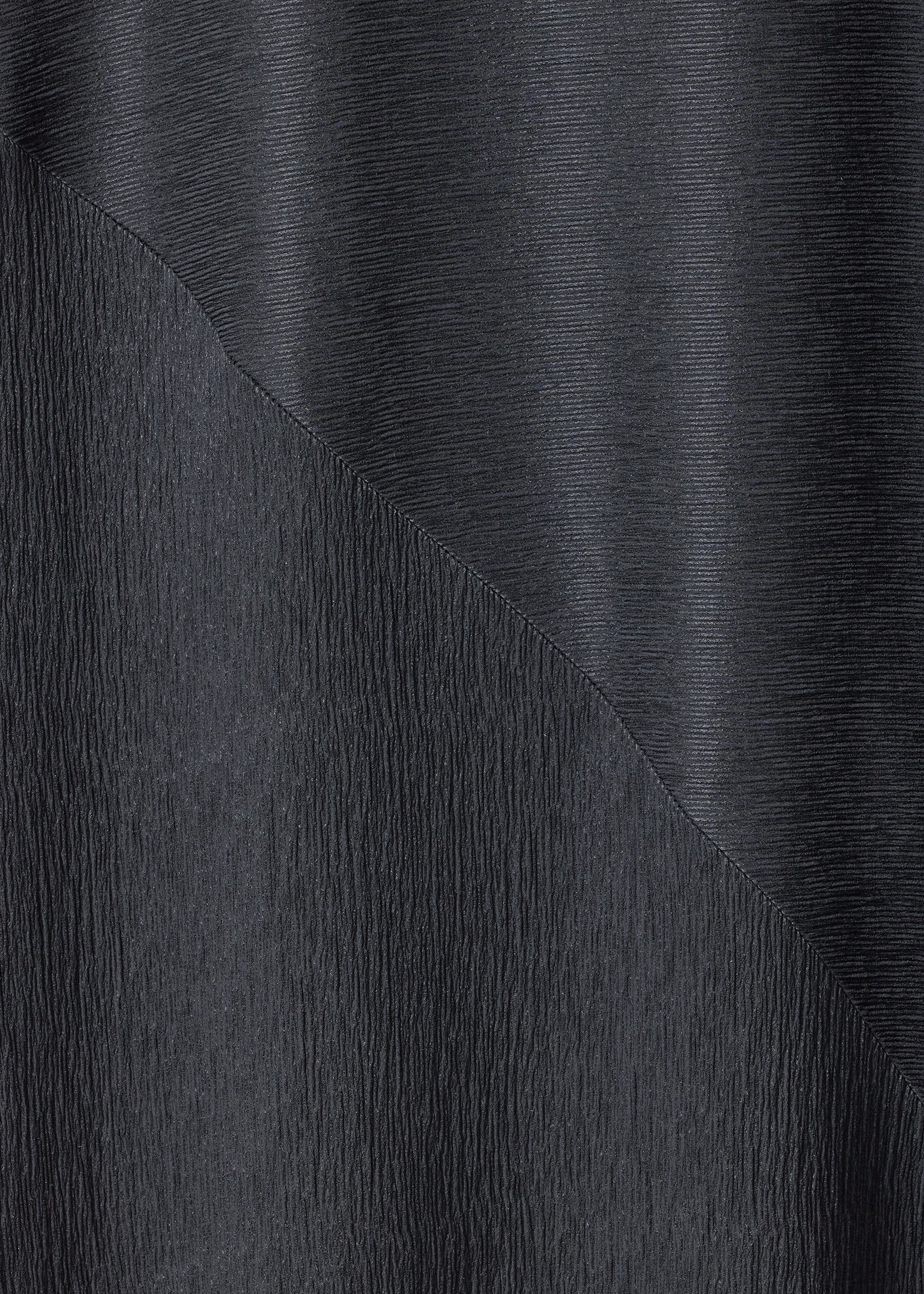 midweight silk plisse wide a-line scoop neck dress (black)