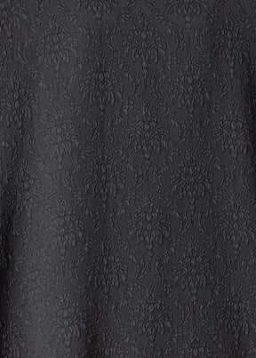 silk wide a-line shirt with chinese collar - long