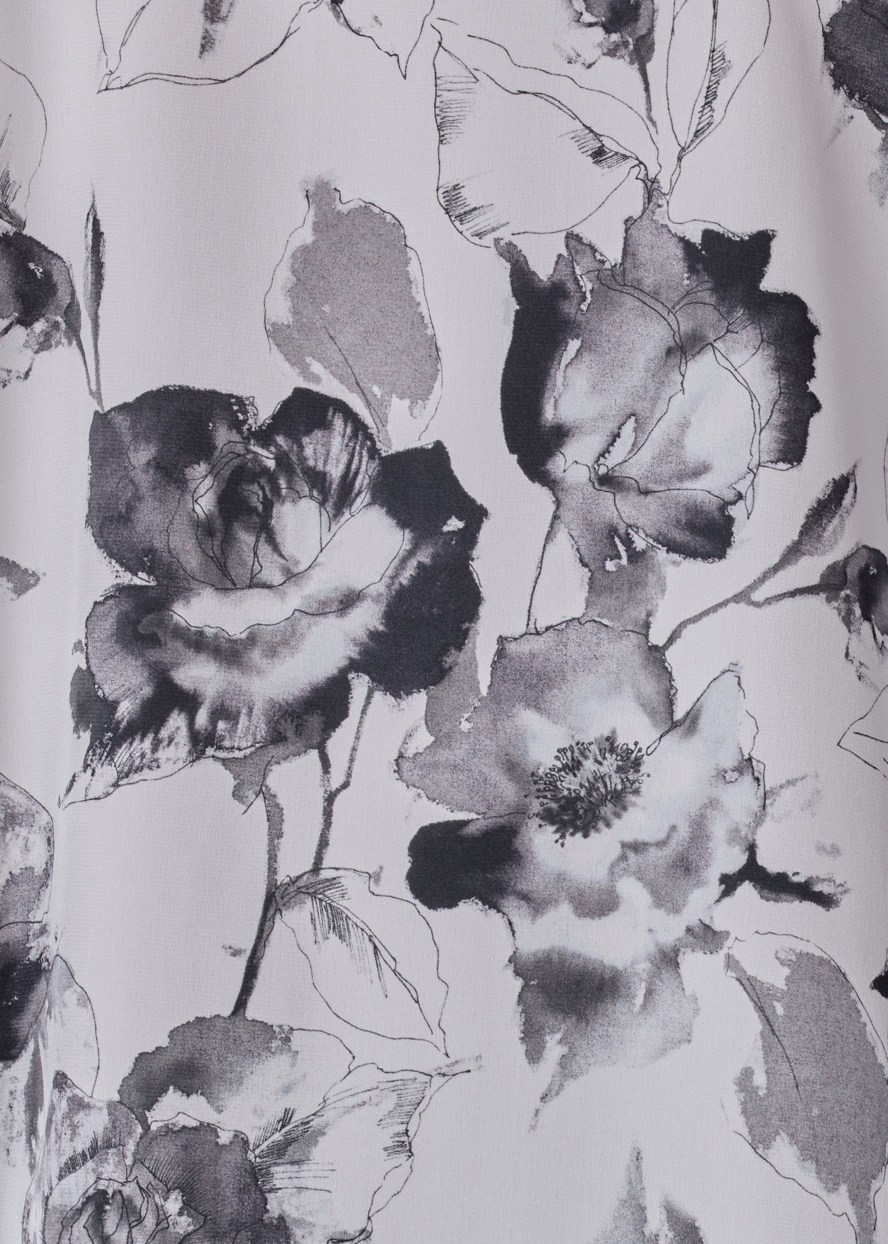 silk wide a-line collarless shirt - very long with slits