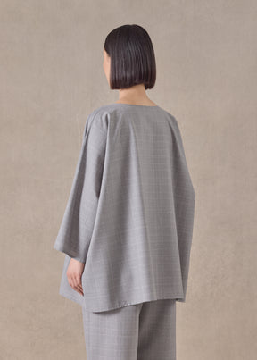 virgin wool boat neck top - long