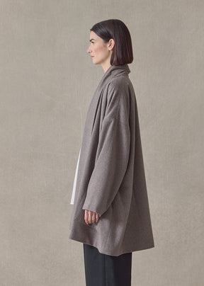 cashmere wide a-line shawl collar coat - long plus (darknatural)