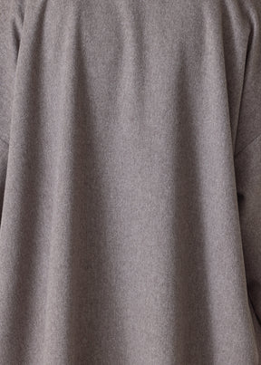 cashmere wide a-line shawl collar coat - long plus (darknatural)