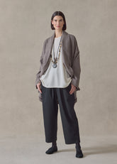 cashmere wide a-line shawl collar coat - long plus (darknatural)