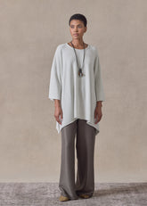 cashmere bateau neck dps 3/4 sleeve sweater - mid plus (ashgrey)