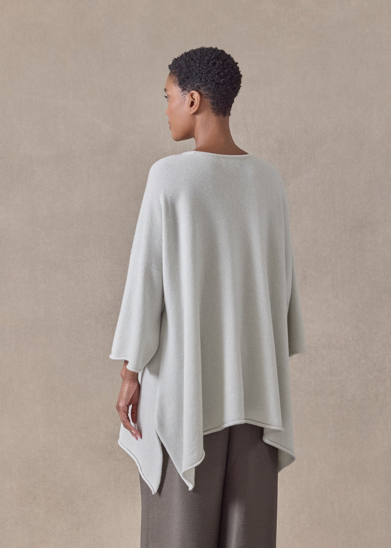 cashmere bateau neck dps 3/4 sleeve sweater - mid plus (ashgrey)