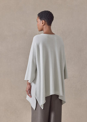 cashmere bateau neck dps 3/4 sleeve sweater - mid plus (ashgrey)