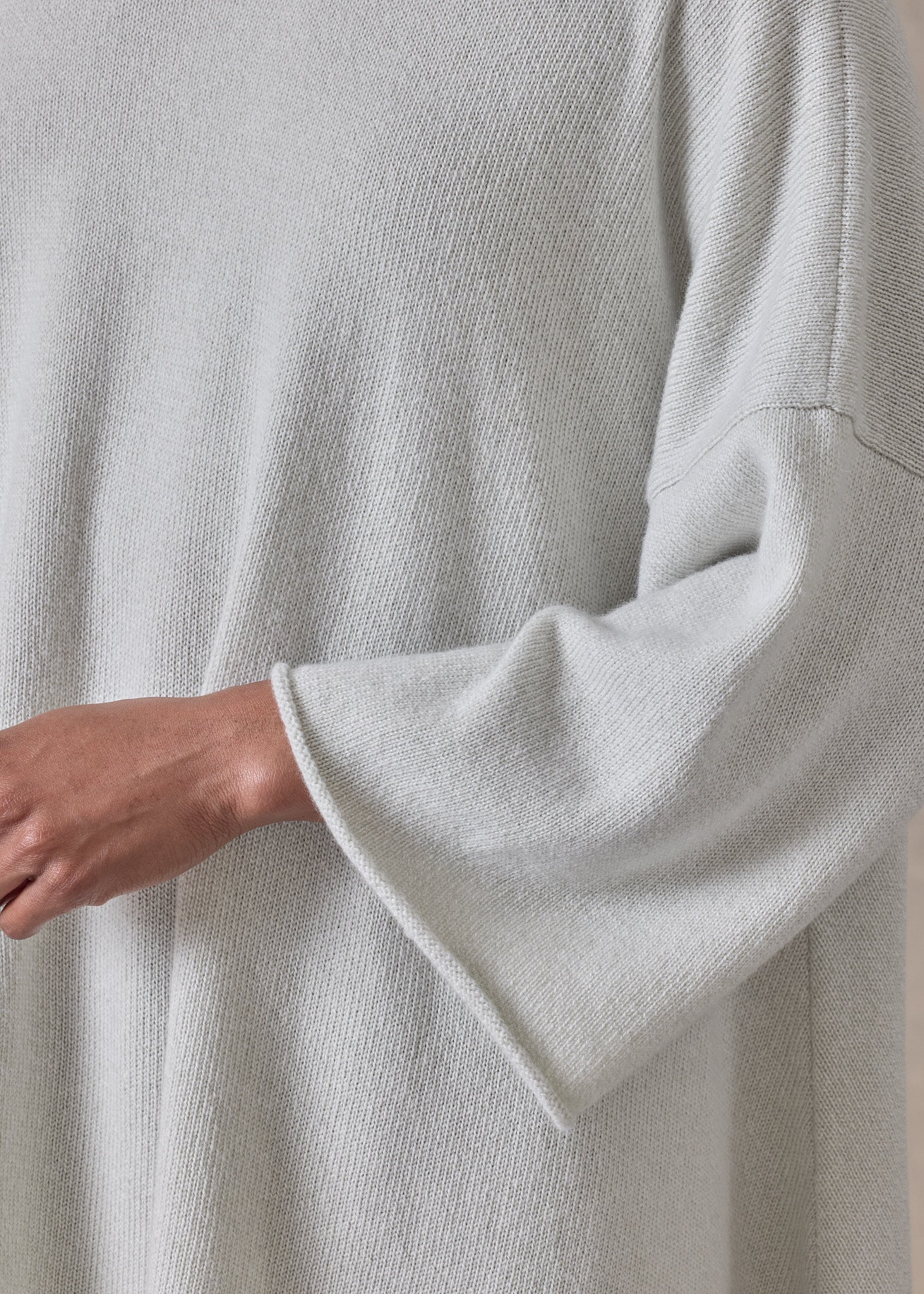 cashmere bateau neck dps 3/4 sleeve sweater - mid plus (ashgrey)