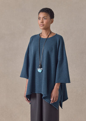 cashmere bateau neck dps 3/4 sleeve sweater - mid plus (fairisle)