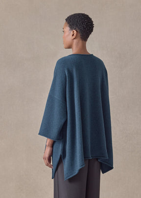cashmere bateau neck dps 3/4 sleeve sweater - mid plus (fairisle)