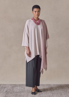cashmere bateau neck dps 3/4 sleeve sweater - mid plus (pinkdust)