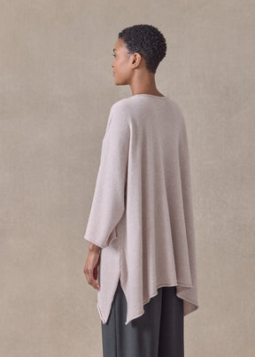 cashmere bateau neck dps 3/4 sleeve sweater - mid plus (pinkdust)
