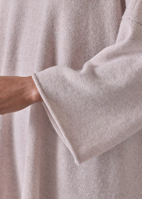 cashmere bateau neck dps 3/4 sleeve sweater - mid plus (pinkdust)