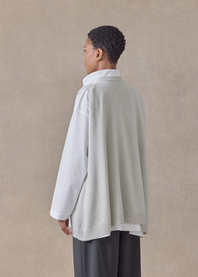 cashmere a-line sleeveless v neck cardigan - mid plus  (ashgrey)
