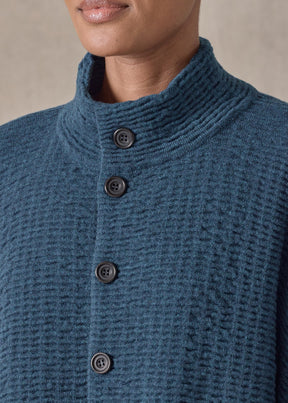 ripple cashmere high neck button cardigan - long (fairisle)