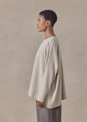 cashmere a-line bateau neck sweater - mid plus (gypsum)