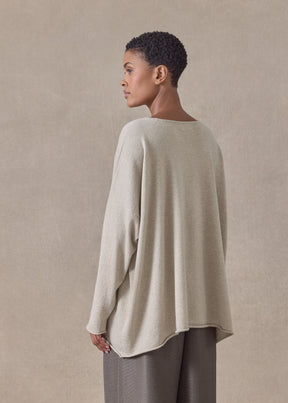 cashmere a-line bateau neck sweater - mid plus (gypsum)