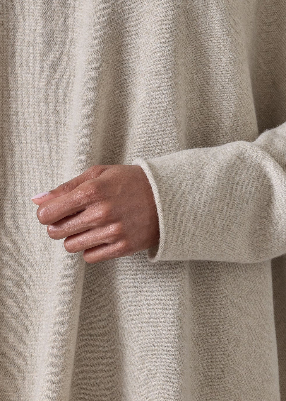 cashmere a-line bateau neck sweater - mid plus (gypsum)