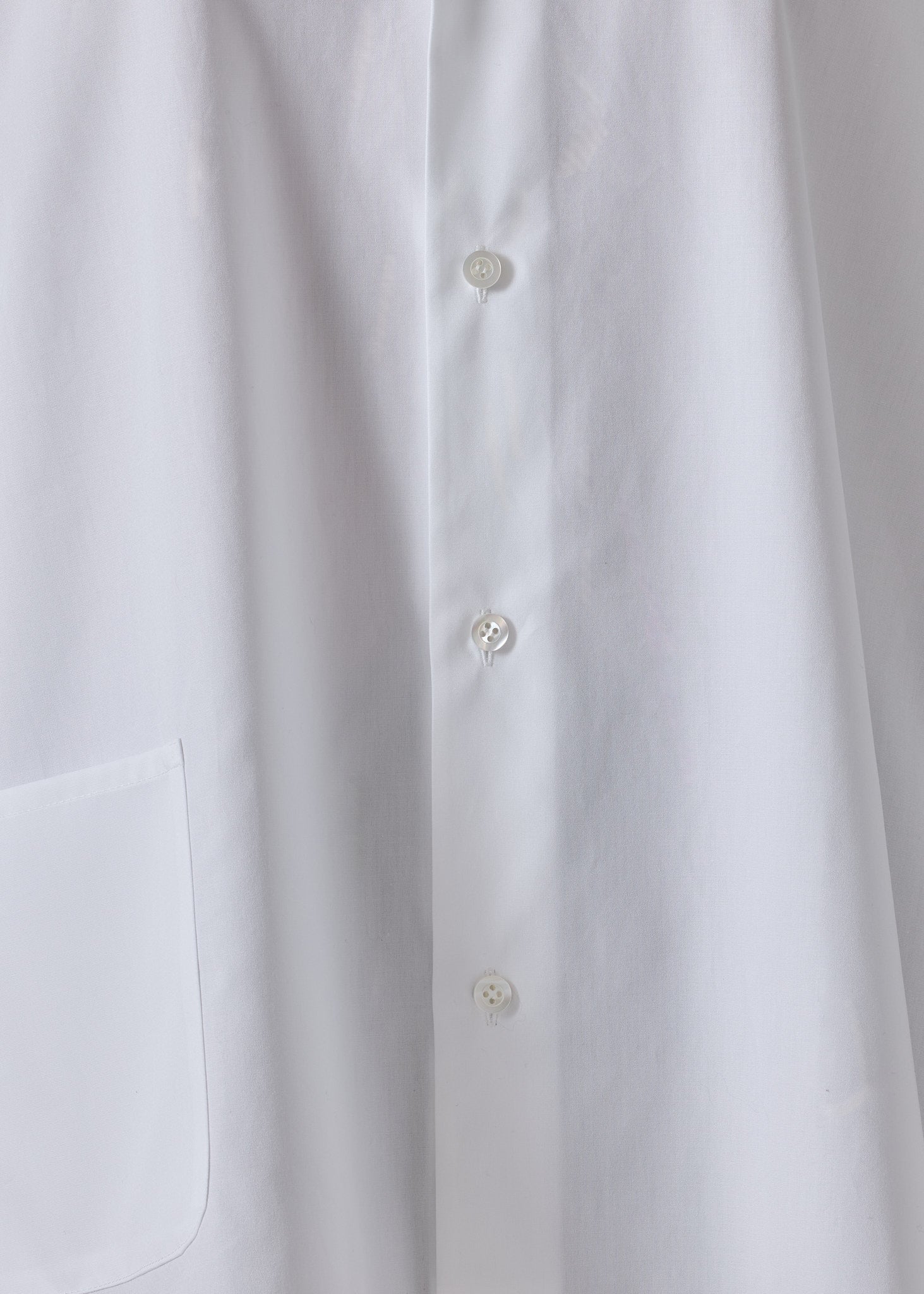 cotton poplin a-line short sleeve shirt with collar - mid (white)