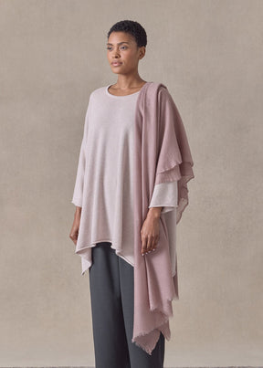 handwoven cashmere large scarf (127cm x 220cm)(smokyquartz)