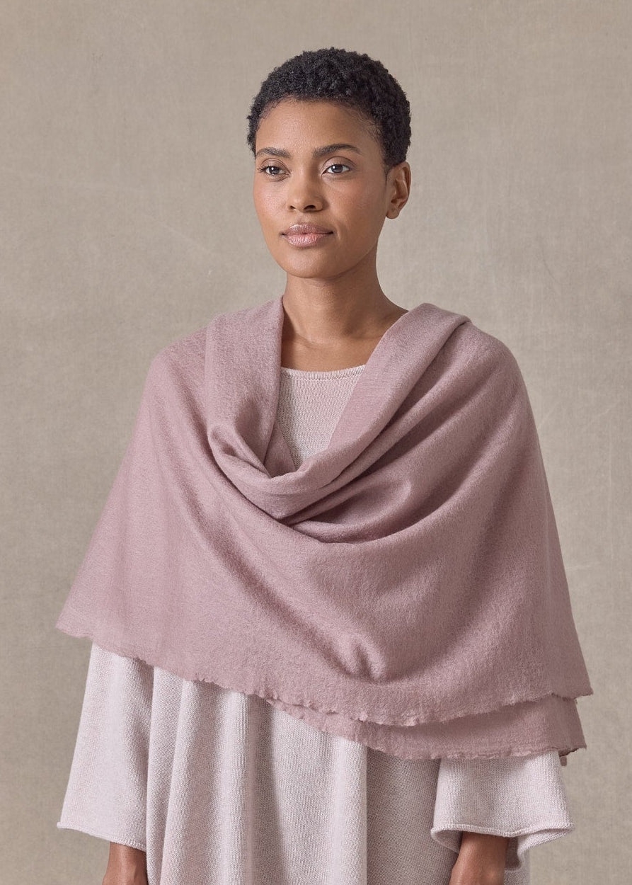 handwoven cashmere large scarf (127cm x 220cm)(smokyquartz)