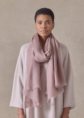 handwoven cashmere large scarf (127cm x 220cm)(smokyquartz)