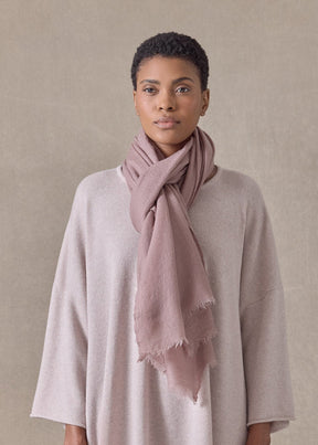 handwoven cashmere large scarf (127cm x 220cm)(smokyquartz)