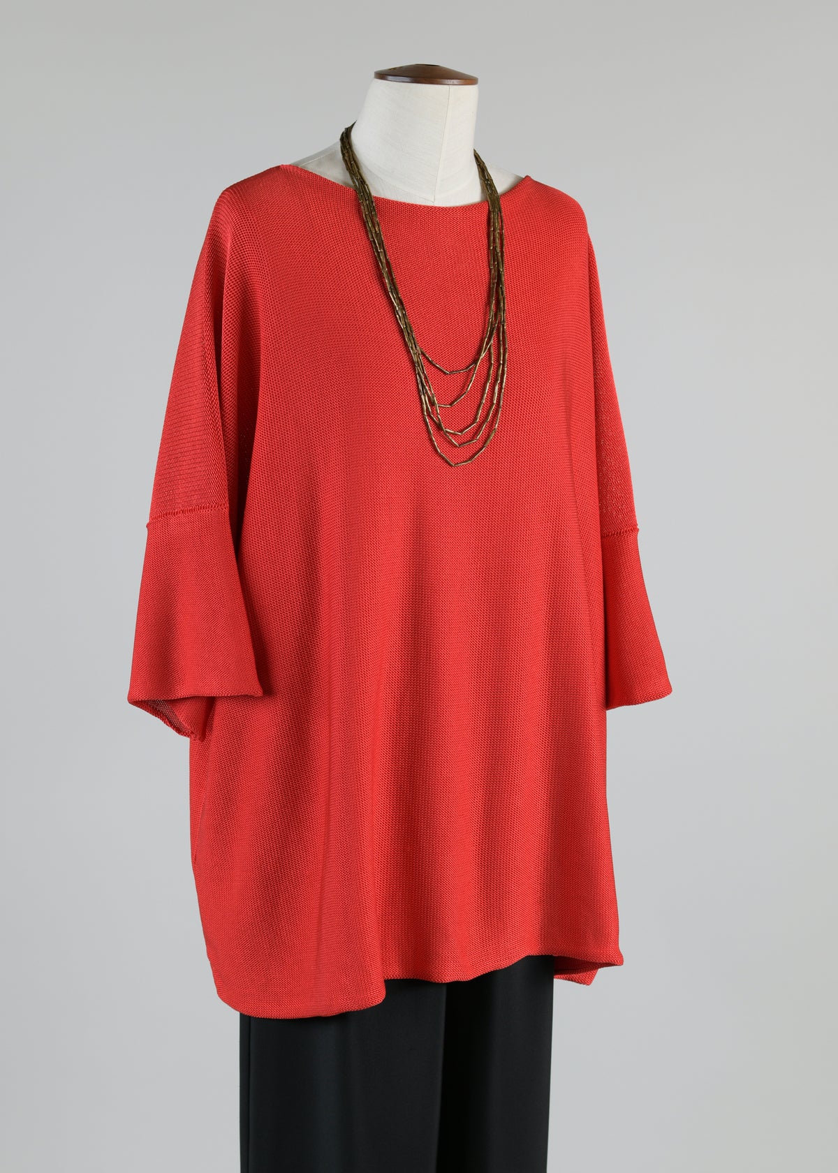 silk square short sleeve top - long