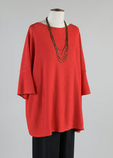 silk square short sleeve top - long