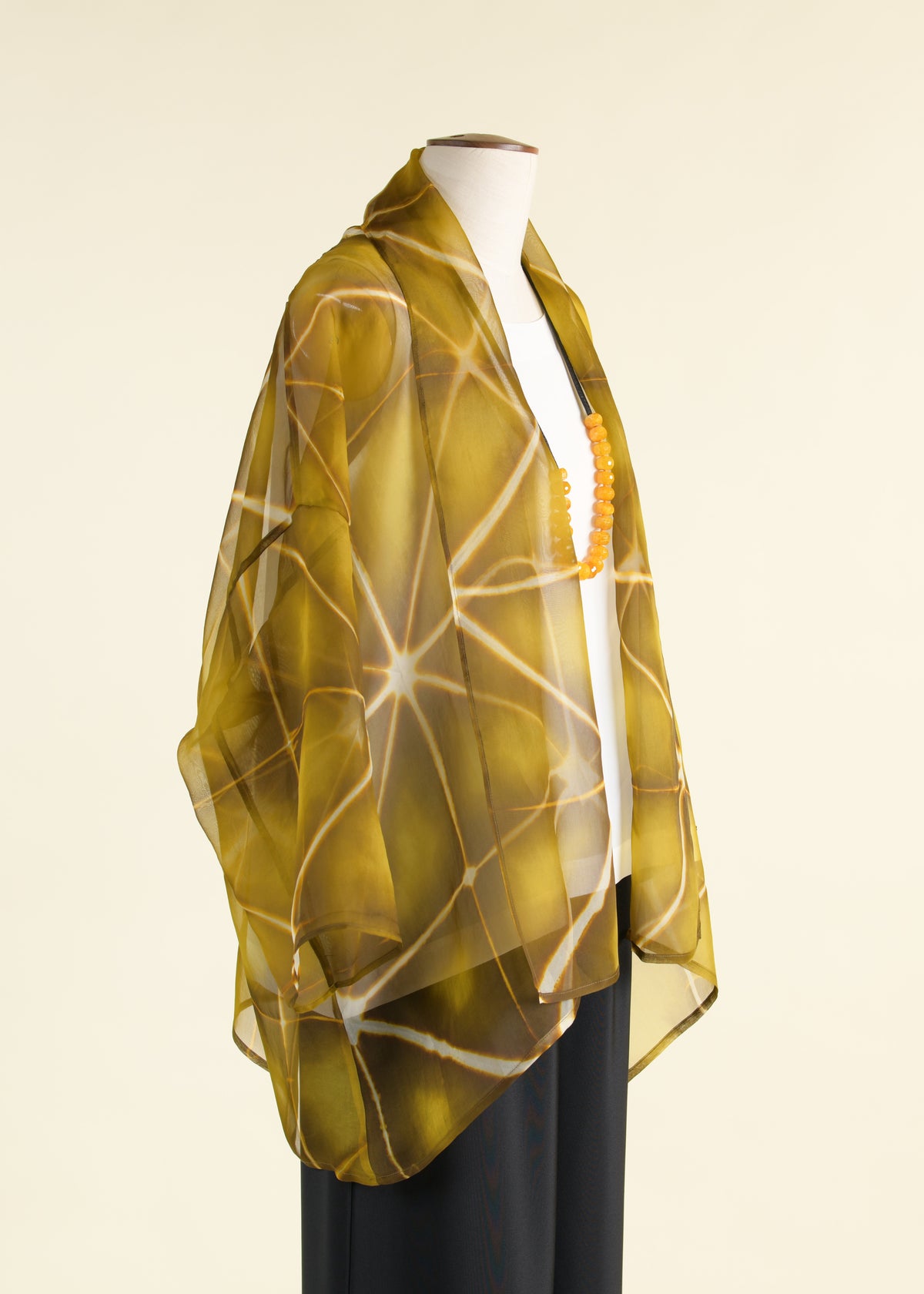 3/4 sleeve wide a-line scrunch shawl collar jacket - mid plus