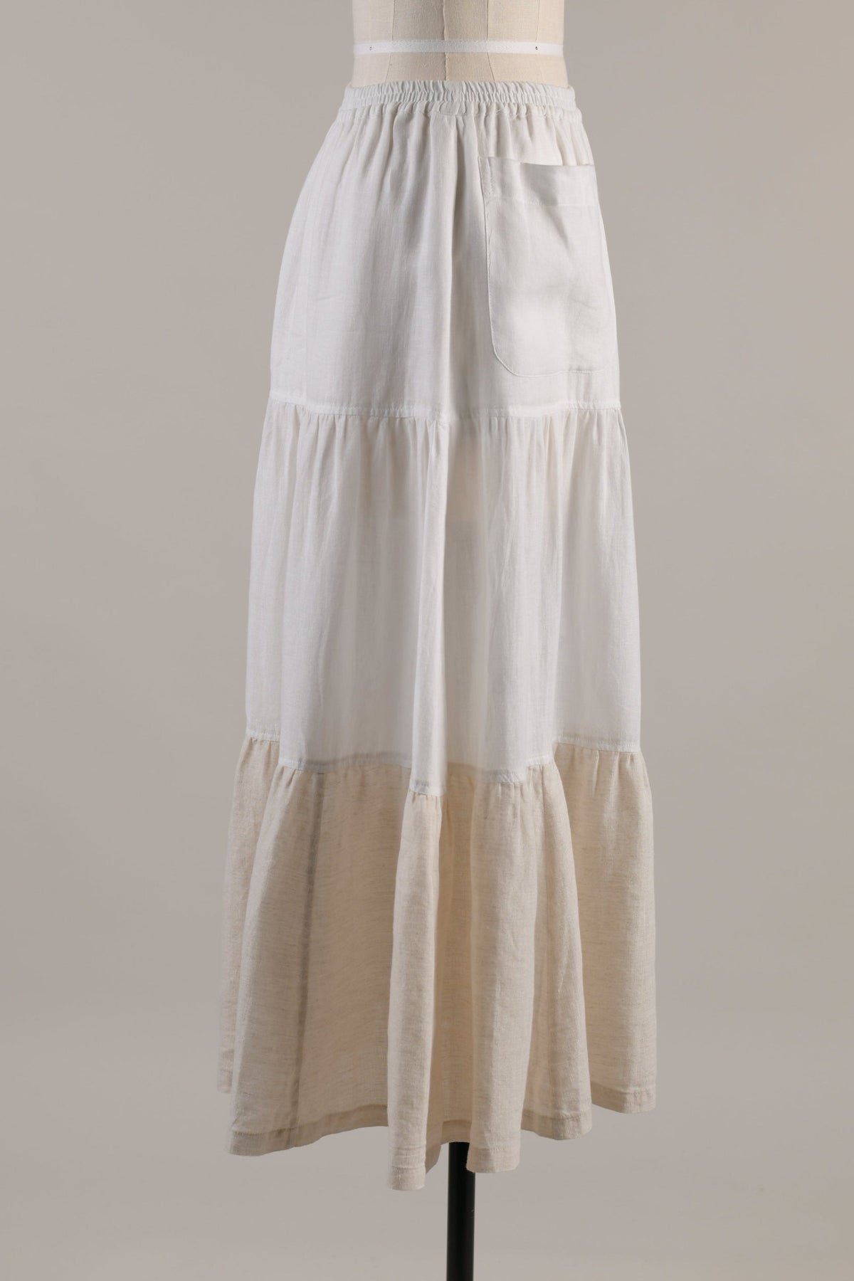 linen two tone petticoat skirt (oatmeal/white)