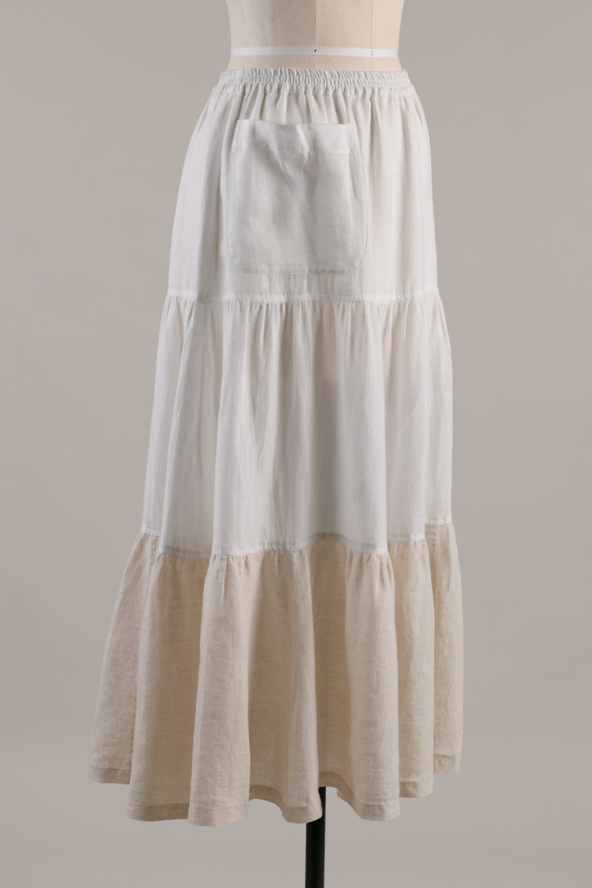 linen two tone petticoat skirt (oatmeal/white)