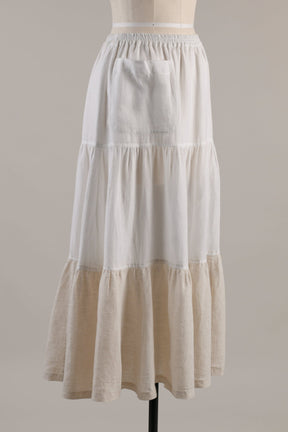 linen two tone petticoat skirt (oatmeal/white)