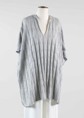 linen mix slit neck kaftan - mid plus