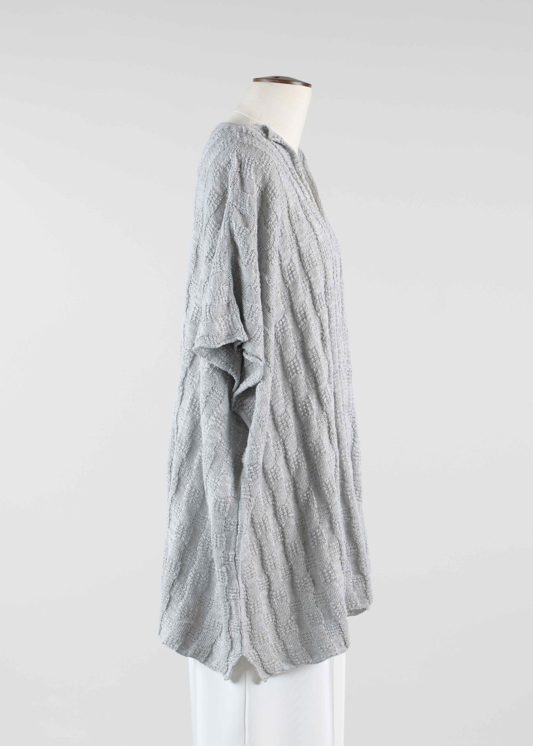 linen mix slit neck kaftan - mid plus