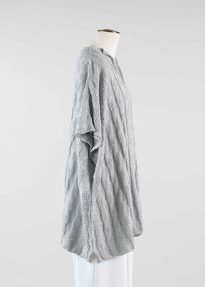 linen mix slit neck kaftan - mid plus