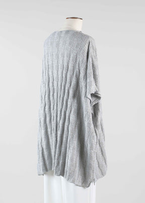 linen mix slit neck kaftan - mid plus