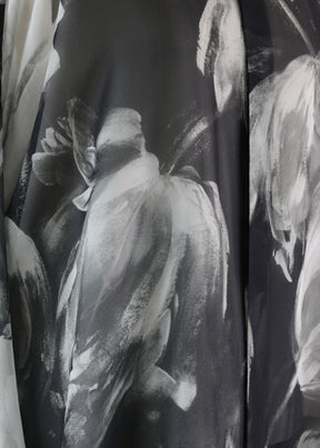silk bound neck shirt - very long with slits