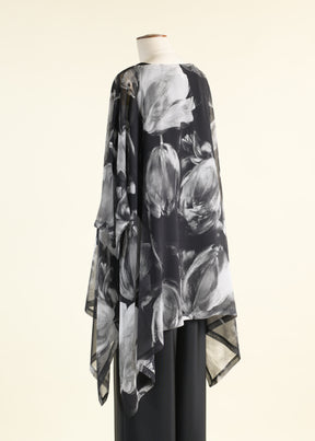 silk dps scoop neck 3/4 sleeve top - long plus