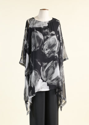 dps scoop neck 3/4 sleeve top - long plus