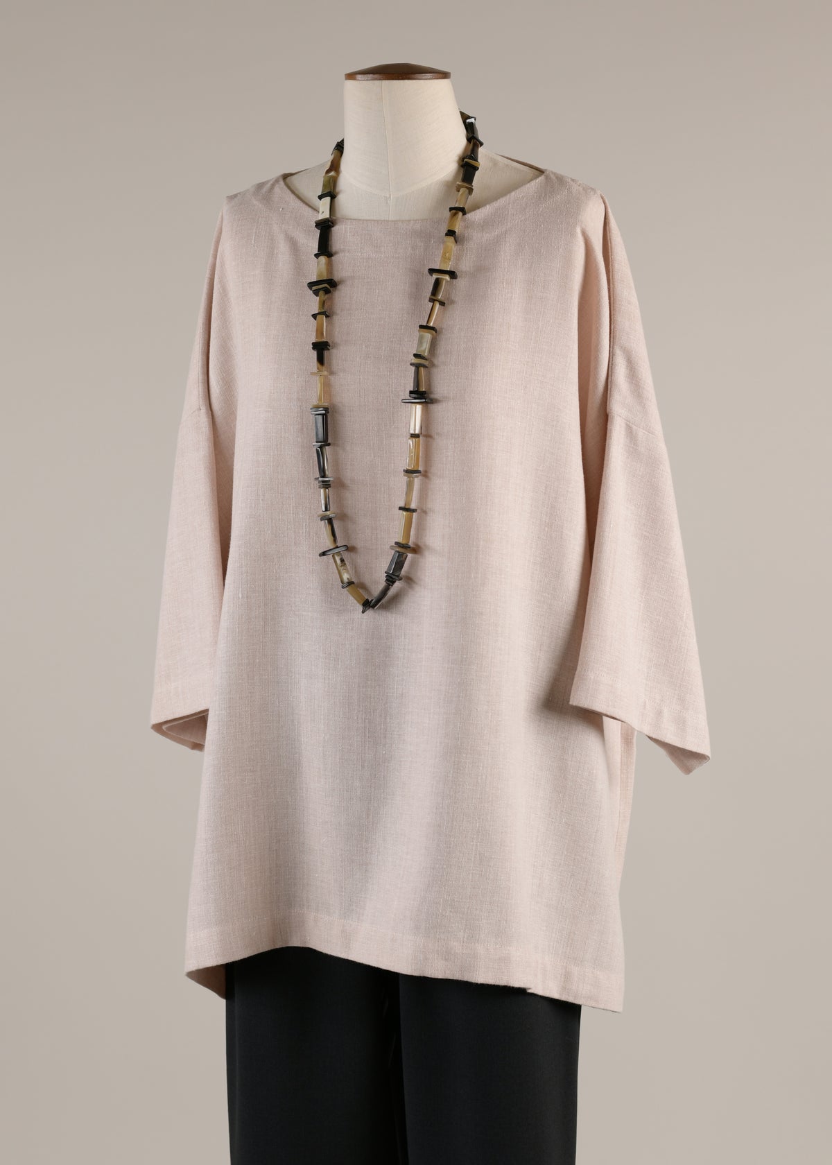 3/4 sleeve scoop neck tunic - long