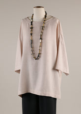 3/4 sleeve scoop neck tunic - long
