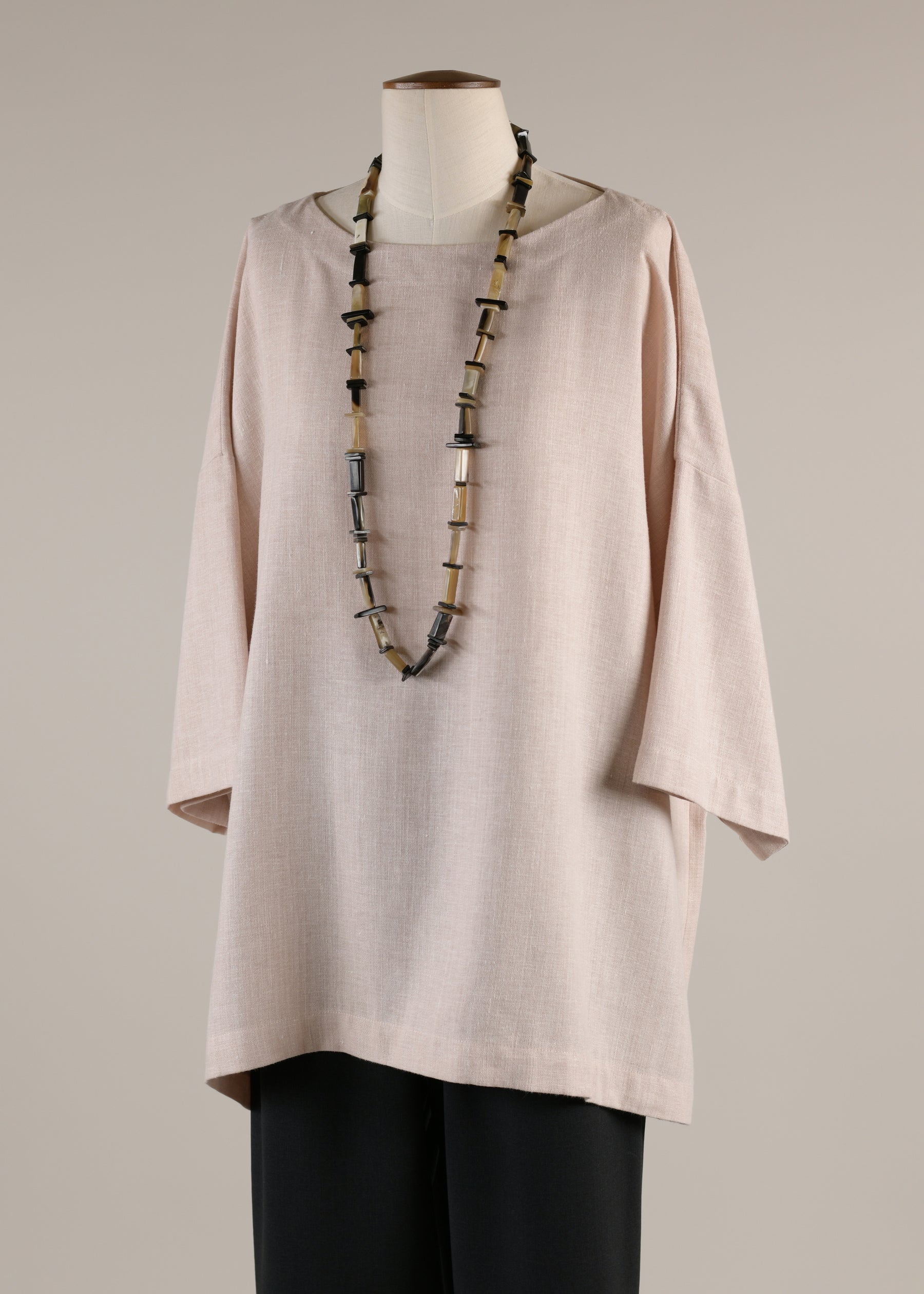 3/4 sleeve scoop neck tunic - long