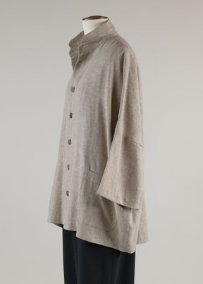 sloped shldr jckt w/dbl stnd col - long (3/4slv)