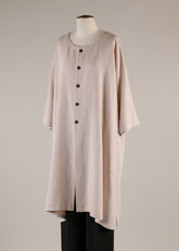 3/4 sleeve wide a-line round neck coat - very long