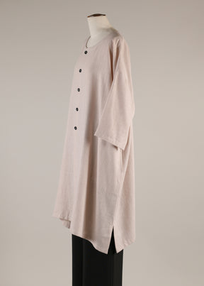 3/4 sleeve wide a-line round neck coat - very long