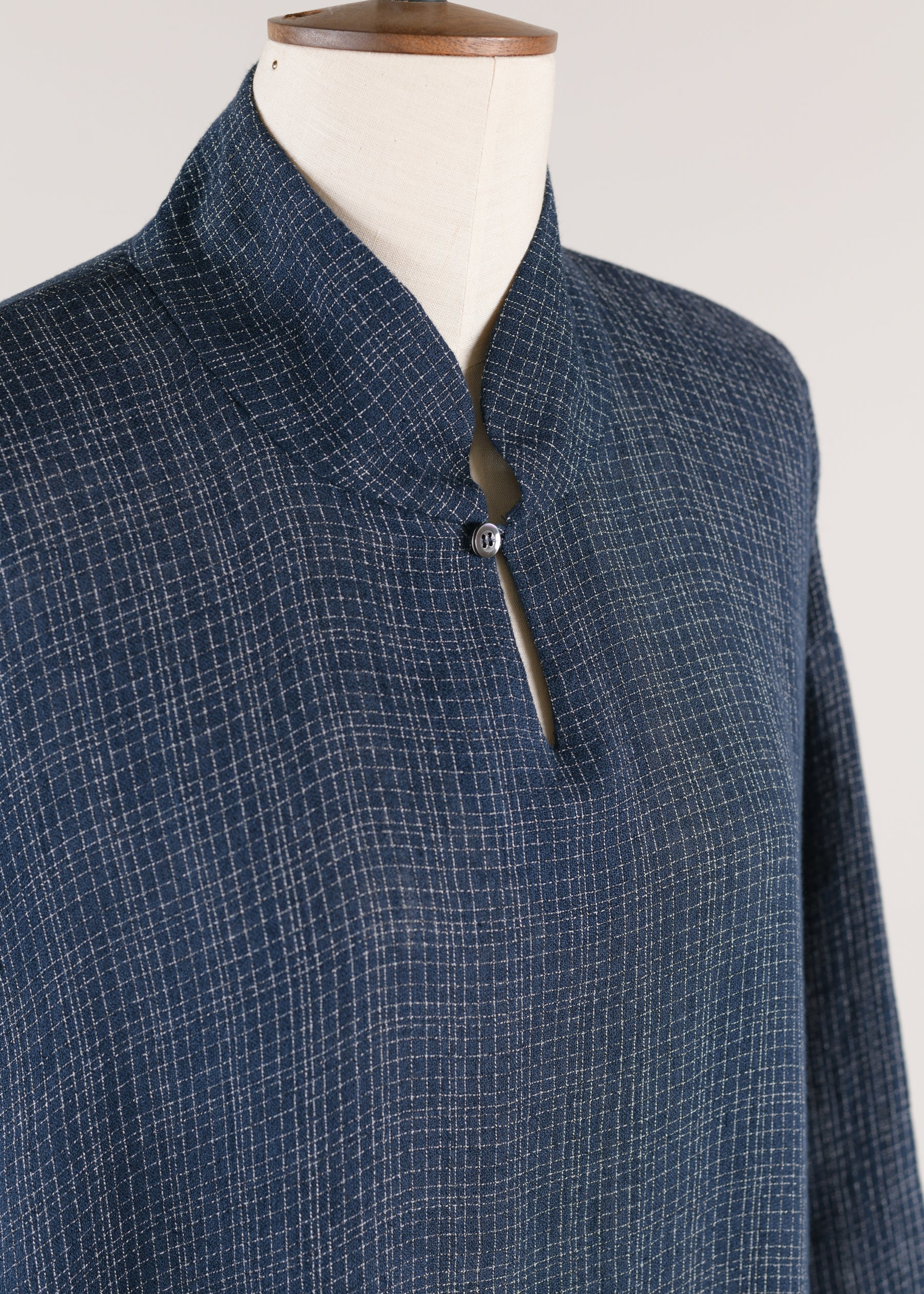 a-line dress with chinese collar